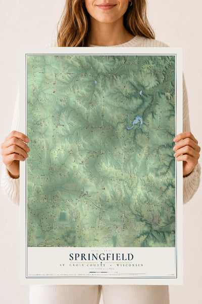 Map of Springfield, St. Croix County, Wisconsin, 18 x 24 inch unframed archival matte print