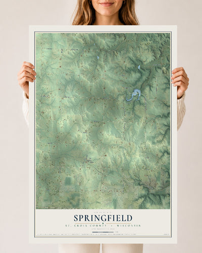 Map of Springfield, St. Croix County, Wisconsin, 24 x 36 inch unframed archival matte print