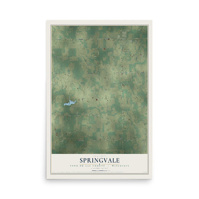 Map of Springvale, Fond du Lac County, Wisconsin, 12 x 18 inch unframed archival matte print