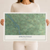 Map of Springville, Wisconsin, 12 x 18 inch unframed archival matte print