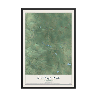 Map of St. Lawrence, Wisconsin, 12 x 18 inch print in a black wood frame
