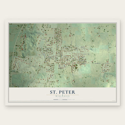 St. Peter, Wisconsin map print, the full design