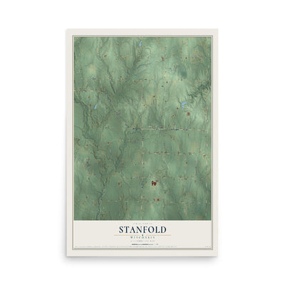 Map of Stanfold, Wisconsin, 12 x 18 inch unframed archival matte print