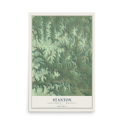 Map of Stanton, Dunn County, Wisconsin, 12 x 18 inch unframed archival matte print