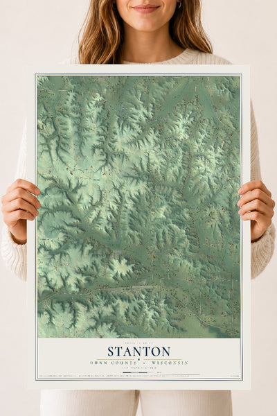Map of Stanton, Dunn County, Wisconsin, 18 x 24 inch unframed archival matte print