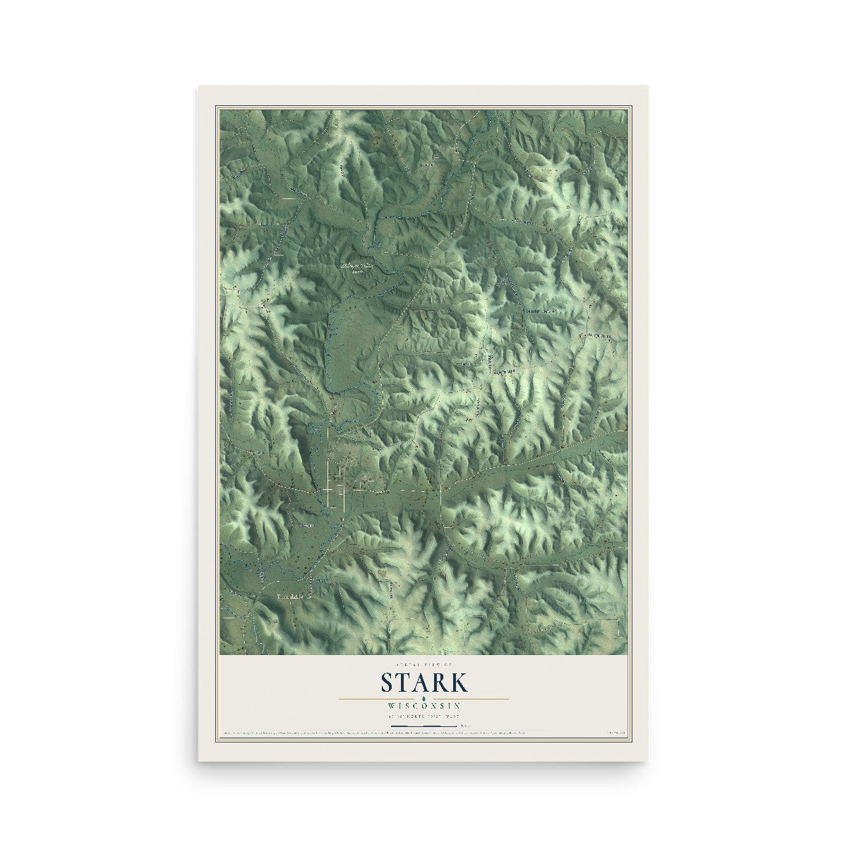 Map of Stark, Wisconsin, 12 x 18 inch unframed archival matte print