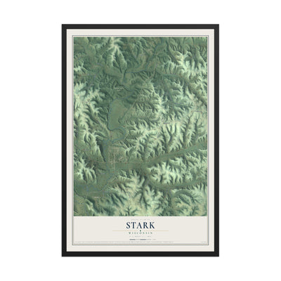 Map of Stark, Wisconsin, 12 x 18 inch print in a black wood frame
