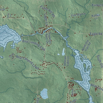 Second close-up of the map of Stephenson, Wisconsin print showing more streets and buildings