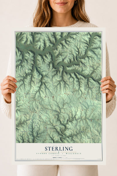 Map of Sterling, Vernon County, Wisconsin, 18 x 24 inch unframed archival matte print