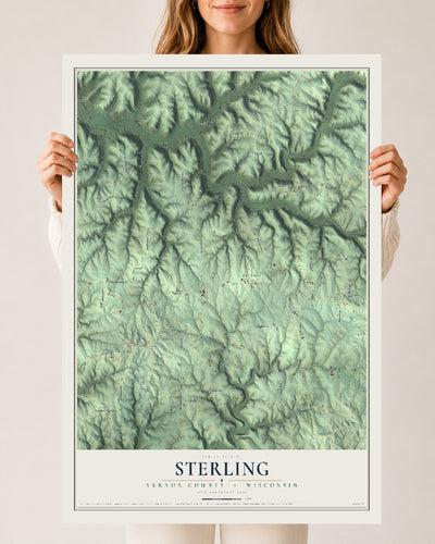 Map of Sterling, Vernon County, Wisconsin, 24 x 36 inch unframed archival matte print