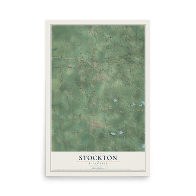 Map of Stockton, Wisconsin, 12 x 18 inch unframed archival matte print