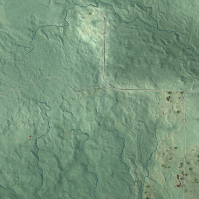 Second close-up of the map of Strickland, Wisconsin print showing more streets and buildings