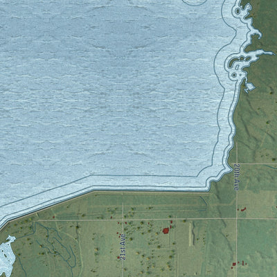 Second close-up of the map of Strongs Prairie, Wisconsin print showing more streets and buildings