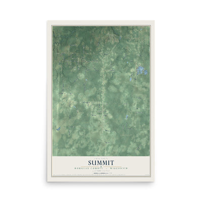 Map of Summit, Douglas County, Wisconsin, 12 x 18 inch unframed archival matte print