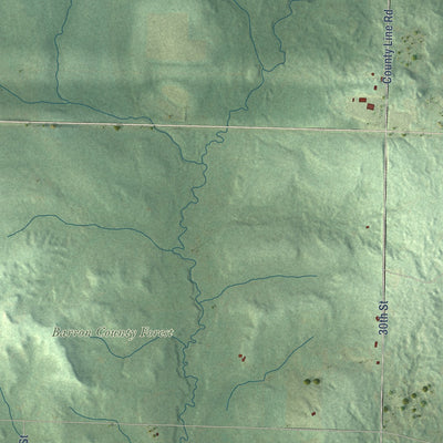 Second close-up of the map of Sumner, Barron County, Wisconsin print showing more streets and buildings