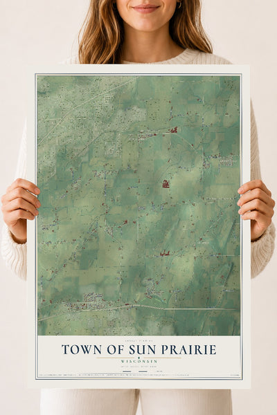Map of the Town of Sun Prairie, Wisconsin, 18 x 24 inch unframed archival matte print