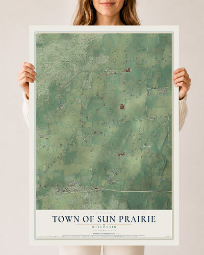 Map of the Town of Sun Prairie, Wisconsin, 24 x 36 inch unframed archival matte print