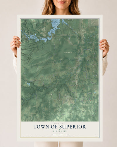 Map of the Town of Superior, Wisconsin, 24 x 36 inch unframed archival matte print
