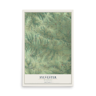 Map of Sylvester, Wisconsin, 12 x 18 inch unframed archival matte print