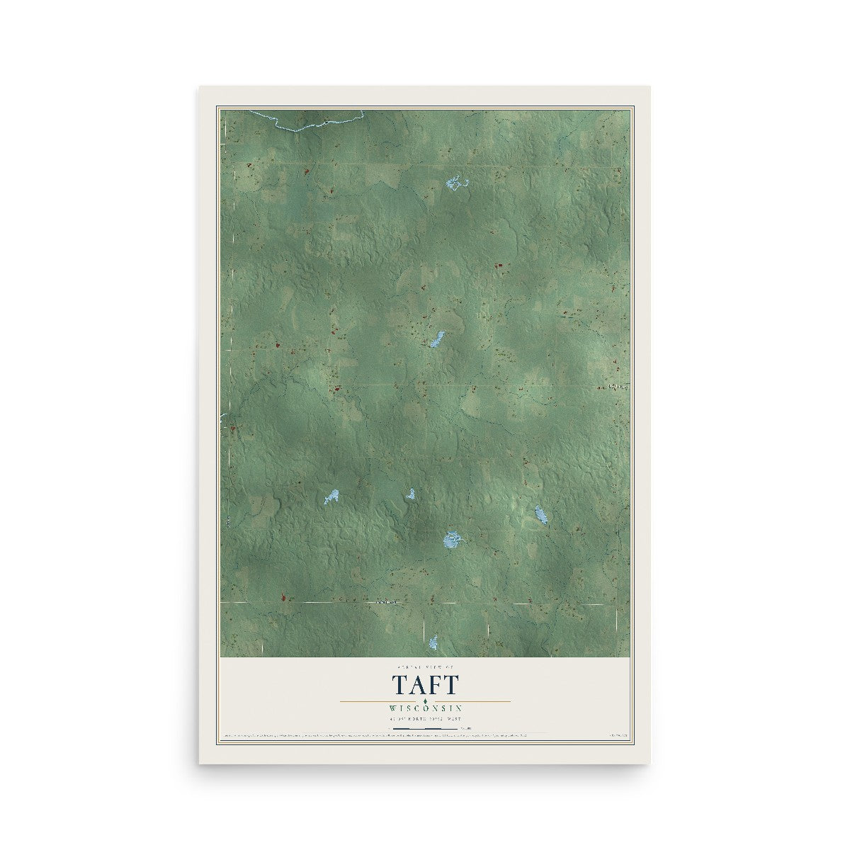 Map of Taft, Wisconsin, 12 x 18 inch unframed archival matte print