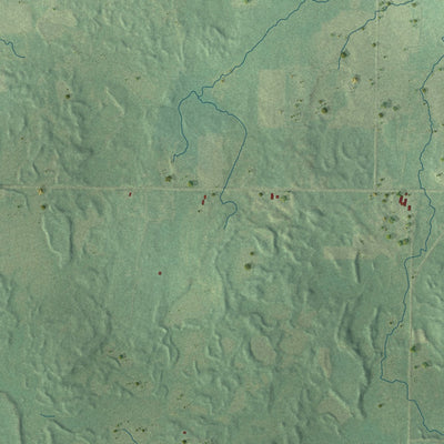 Second close-up of the map of Taft, Wisconsin print showing more streets and buildings