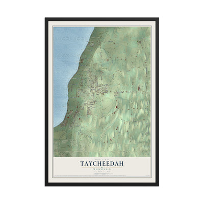 Map of Taycheedah, Wisconsin, 12 x 18 inch print in a black wood frame