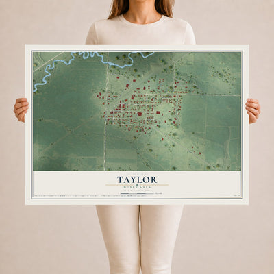 Map of Taylor, Wisconsin, 24 x 36 inch unframed archival matte print
