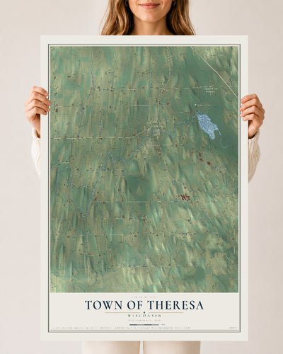 Map of the Town of Theresa, Wisconsin, 24 x 36 inch unframed archival matte print