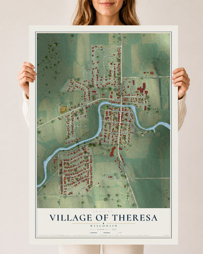 Map of Theresa, Wisconsin, 24 x 36 inch unframed archival matte print