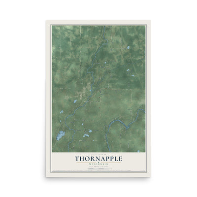 Map of Thornapple, Wisconsin, 12 x 18 inch unframed archival matte print