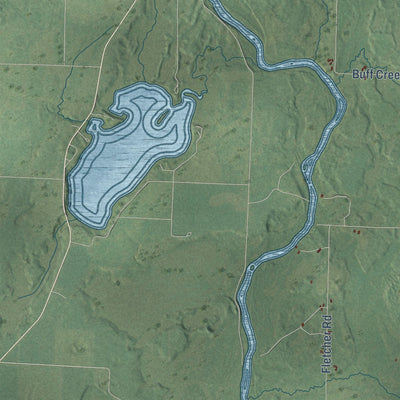 Close-up of the map of Thornapple, Wisconsin print showing street and building detail