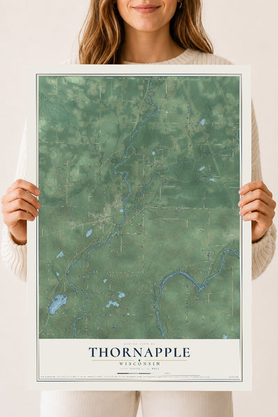 Map of Thornapple, Wisconsin, 18 x 24 inch unframed archival matte print