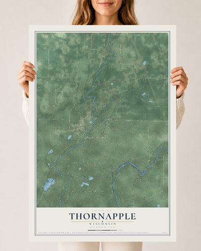 Map of Thornapple, Wisconsin, 24 x 36 inch unframed archival matte print