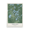 Map of Three Lakes, Wisconsin, 12 x 18 inch unframed archival matte print