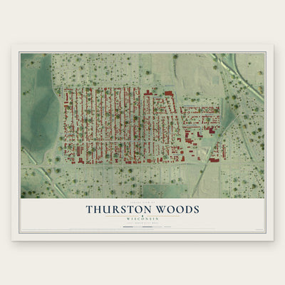 Thurston Woods, Wisconsin map print, the full design