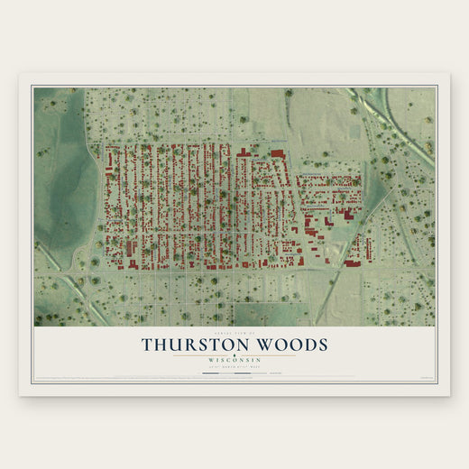 Thurston Woods, Wisconsin map print, the full design