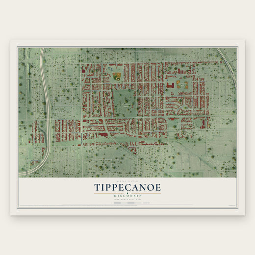 Tippecanoe, Wisconsin map print, the full design