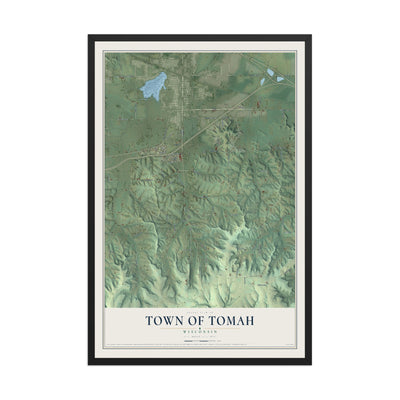Map of the Town of Tomah, Wisconsin, 12 x 18 inch print in a black wood frame