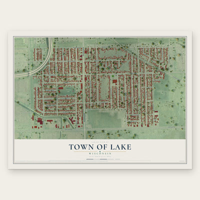 Town of Lake, Wisconsin map print, the full design