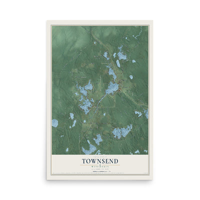 Map of Townsend, Wisconsin, 12 x 18 inch unframed archival matte print