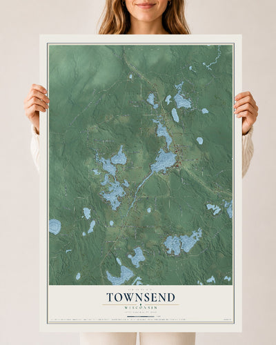 Map of Townsend, Wisconsin, 24 x 36 inch unframed archival matte print