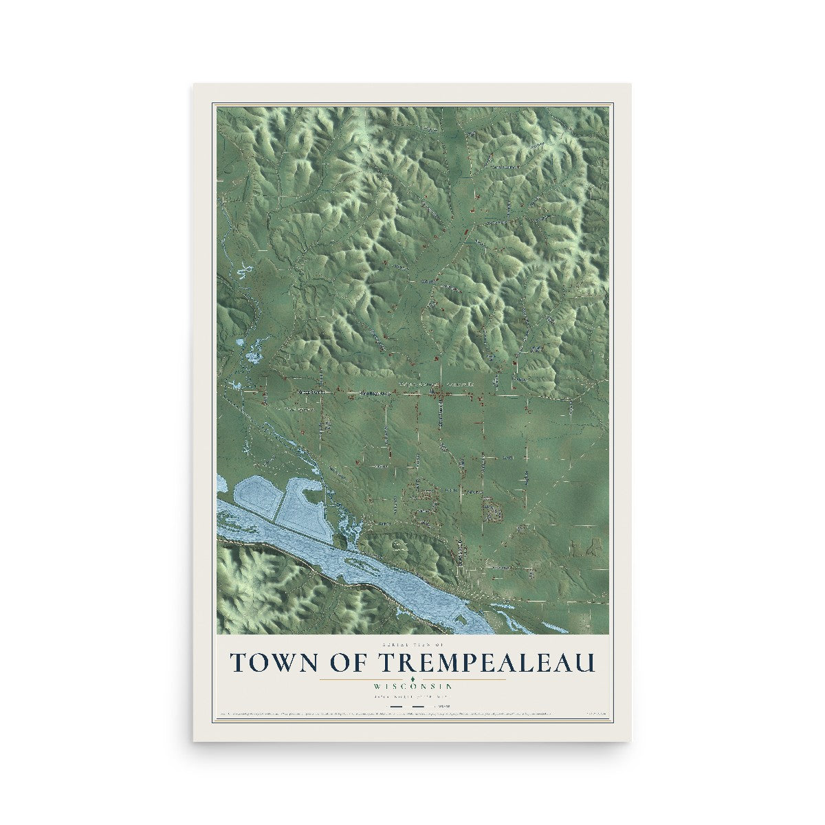 Map of the Town of Trempealeau, Wisconsin, 12 x 18 inch unframed archival matte print