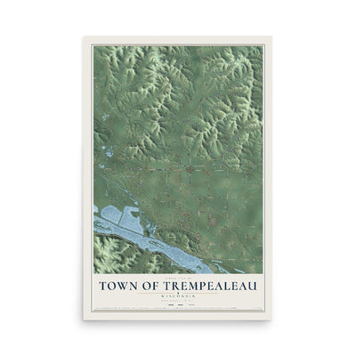 Map of the Town of Trempealeau, Wisconsin, 12 x 18 inch unframed archival matte print