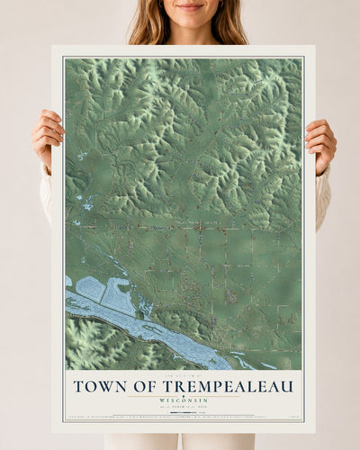 Map of the Town of Trempealeau, Wisconsin, 24 x 36 inch unframed archival matte print
