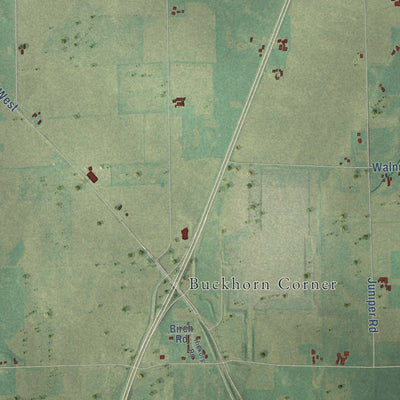 Second close-up of the map of Trenton, Dodge County, Wisconsin print showing more streets and buildings