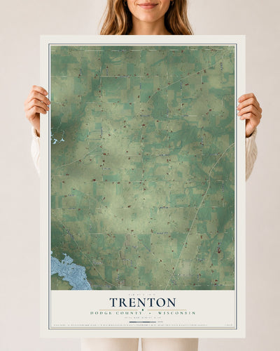 Map of Trenton, Dodge County, Wisconsin, 24 x 36 inch unframed archival matte print