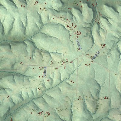 Close-up of the map of Trimbelle, Wisconsin print showing street and building detail
