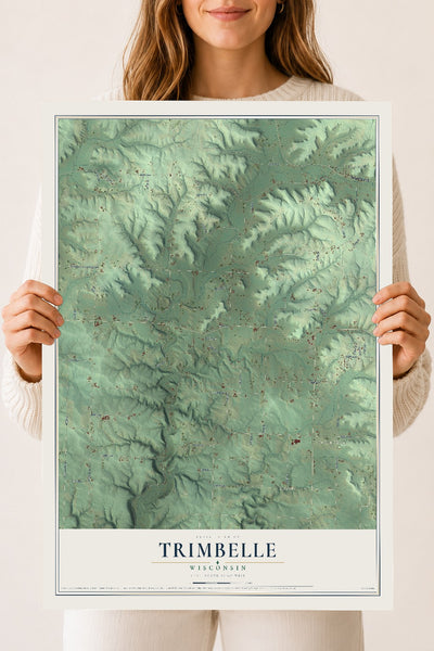 Map of Trimbelle, Wisconsin, 18 x 24 inch unframed archival matte print