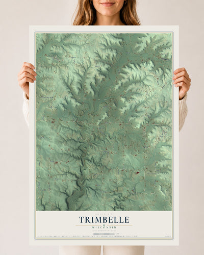 Map of Trimbelle, Wisconsin, 24 x 36 inch unframed archival matte print