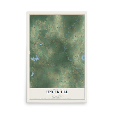 Map of Underhill, Wisconsin, 12 x 18 inch unframed archival matte print